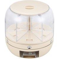 Living and Home 6 Grid Rotating Food Dispenser Grain Container in Cream | Size: Large