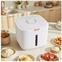 Living and Home 15KG Airtight Rice Storage Container with Measuring Cup in White