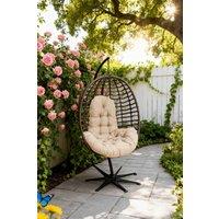 ExtraStar Tufted Chair Cushion, Thick Padded Hanging Chair Seat Cushion in Camel