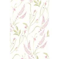 Hoopla Walls Springtime Meadow - Soft Lavender 10m Wallpaper in White