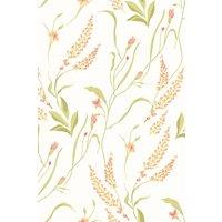 Hoopla Walls Springtime Meadow - Honey & Peach 10m Wallpaper in White