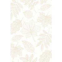 Hoopla Walls Leaf Silhouette - Oatmeal 10m Wallpaper in White