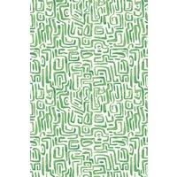 Hoopla Walls Maze Squiggle - Emerald 10m Wallpaper in Green