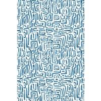 Hoopla Walls Maze Squiggle - Ink 10m Wallpaper in Blue