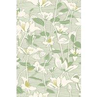 Hoopla Walls Lino Leaves - Willow Mix 10m Wallpaper in Green