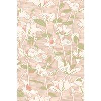 Hoopla Walls Lino Leaves - Blush & Sage 10m Wallpaper in Pink