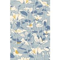 Hoopla Walls Lino Leaves - Soft Navy 10m Wallpaper in Blue