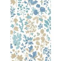 Hoopla Walls Botanical Leaves - Denim Mix 10m Wallpaper in Blue