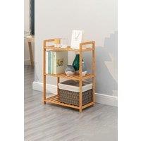 Living and Home 3 Tier Wood Audriel Bookcase in Brown
