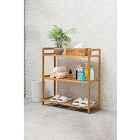 Living and Home 3 Tier Wood Audriel Bookcase in Brown