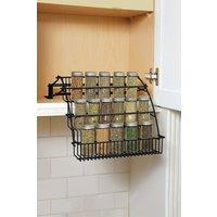 Living and Home 3 Tier Kitchen Pull Down Spice Rack Storage Shelf Expandable Organizer in Black