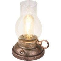 BRILONER Lantern Rechargeable LED Oil Lamp Candle Antique Style Outdoor Bronze in Light Bronze
