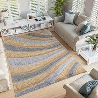 Desire Rugs Modern Soft Waves Shimmer Shaggy Area Rugs | Size: 60 cm x 220 cm