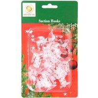 Shatchi 25Pcs Mini Suction Cups Plastic Hook 2.3cm - Easy to Use & Secure in Clear