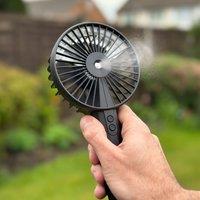 Menkind BeCool Handheld Spray Fan Refreshing Mist With USB-C Charging - Black