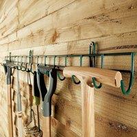 Victor Tools Heavy-Duty Steel Wall Tool Rack, Single Tier, with 16 Single Hooks in Green | Size: 1m