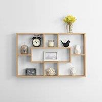 SPOT ON DEALZ Multi-Compartment Wall Shelf in Light Oak | Size: 1 Pack