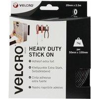 Velcro Heavy Duty Stick On Black 50mm x 2.5m