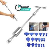 Nordara Car Dent Repair Kit Slide Hammer 18Pcs Paintless Dent Puller Tabs in Silver