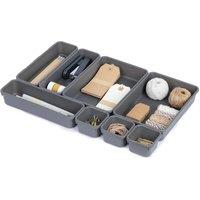 Nordara 8Pcs Drawer Organisers Socks Storage Divider Boxes in Grey