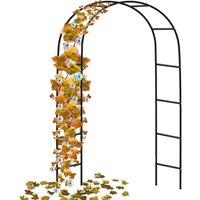 Nordara 2.4m Metal Garden Arch Heavy Duty Trellis for Rose Climbing Plants in Black