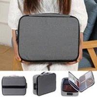 EONLION Document Box with Lock Waterproof File Storage Organizer in Grey