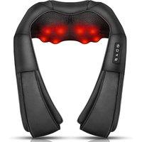Nordara Electric Heated Neck Shoulder Back Deep Tissue Massage Pillow in Black