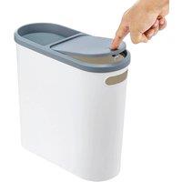 Nordara Slim Plastic Narrow Bin With Lid Bathroom Kitchen Toilet Dustbin in White