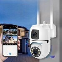 SPETLEK Outdoor 1080P Dual Lens Security IP Camera 5G WiFi PTZ in White