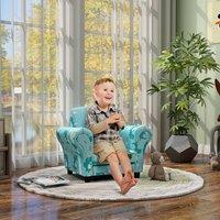 AIYAPLAY 2 Piece Kids Sofa Set with Dinosaur Design, for Nursery in Blue