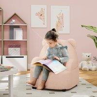 AIYAPLAY Armchair, Bear Shaped Toddler Chair for Bedroom in Pink