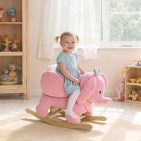 AIYAPLAY Kids Rocking Horse, Baby Ride on Rocker with Safety Belt, Pink