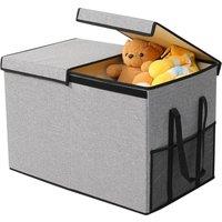Nordara Grey Mesh Large Collapsible Storage Box Toy Chest Kids Room