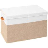 Nordara Beige Large Collapsible Storage Box Toy Chest Kids Room