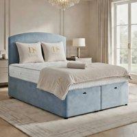 DS Living Opulence Sky Blue Ottoman Bed in Light Blue | Size: Single