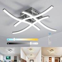 Pheashine Silver Wave LED Ceiling Light, 28W Dimmable with Remote, 3000-6500K