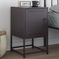 Berkfield Home Bedside Cabinet Black 36x39x60.5 cm Steel