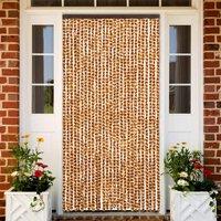 Berkfield Home Fly Curtain Ochre & White 118x220 cm Chenille in Yellow