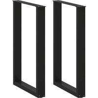 Berkfield Home Coffee Table Legs U-Shaped 2 pcs Black 60x(90-91) cm Steel