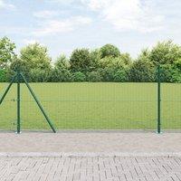 Berkfield Home Fence Post Set Set of 2 Green Metal 10 x 1 m Durable