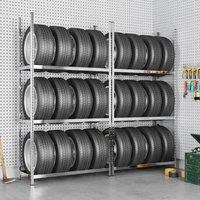 Berkfield Home 3-Layer Tire Racks 2 pcs Silver 110x40x200 cm Steel | Size: 110 x 40 x 200 cm