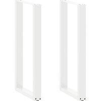 Berkfield Home Coffee Table Legs U-Shaped 2 pcs White 40x(100-101) cm Steel