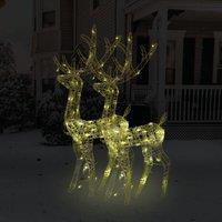 Berkfield Home Acrylic Reindeer Christmas Decorations 2 pcs 120 cm Warm White