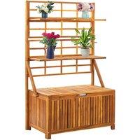 Berkfield Home Storage Box with Trellis 99x55x160 cm Solid Acacia Wood in Brown | Size: 99 x 55 x 160 cm