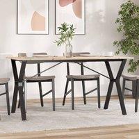 Berkfield Home Dining Table Y-Frame 140x80x75 cm Solid Wood Pine & Steel in Brown | Size: 140 x 80 x 75 cm