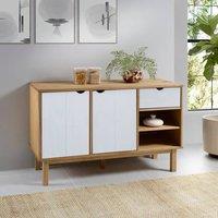 Berkfield Home Sideboard OTTA Brown & White 114x43x73.5 cm Solid Wood Pine