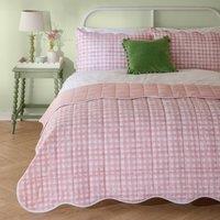 Furn Scalloped Quilted Bedspread in Pink | Size: King
