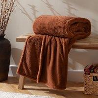Furn Kallu Double-Sided Faux-Fur Throw in Orange | Size: 150 cm x 200 cm