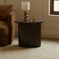 OHS Madison Ribbed Side Table Corner Bedroom Living Room Office Bedside in Dark Brown