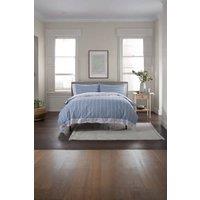 The Lyndon Company Next Level 100% Duvet Cover Set with Cuff Detailing in Blue | Size: Double
